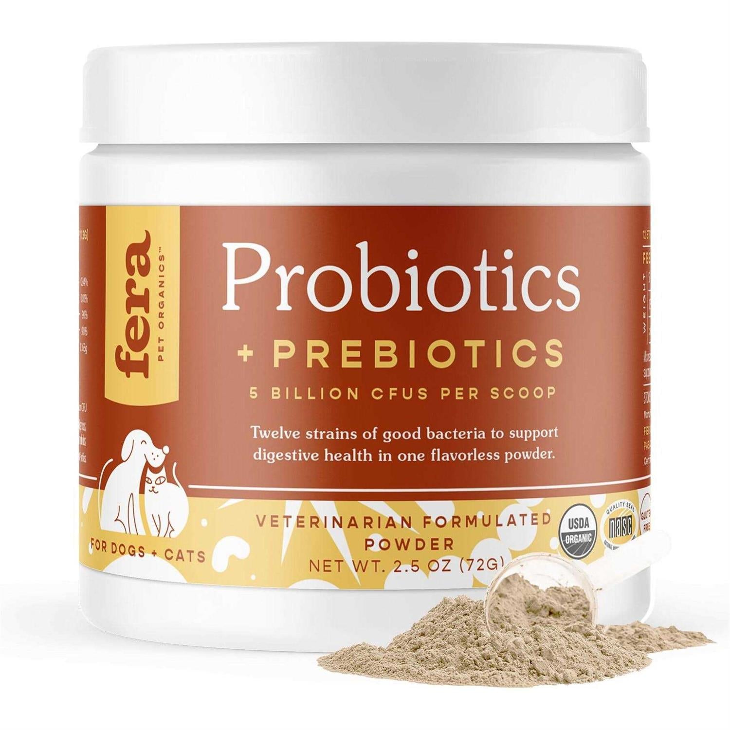 Fera Pet Organics Probiotics with Organic Prebiotics for Dogs &amp; Cats - Pet Supplies online store