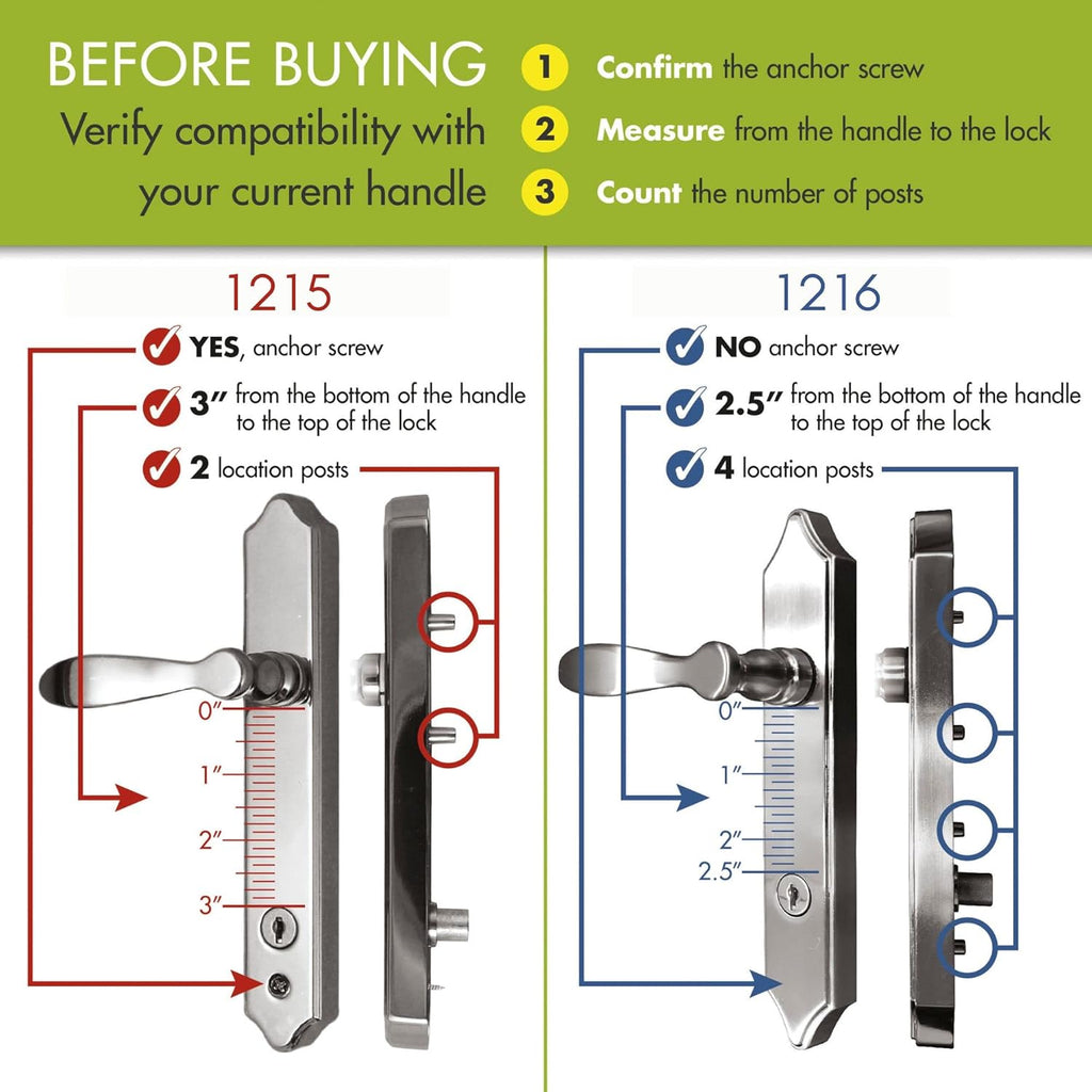 Lever Set for Storm and Screen Doors with Keyed Deadbolt, Bright Brass J4836