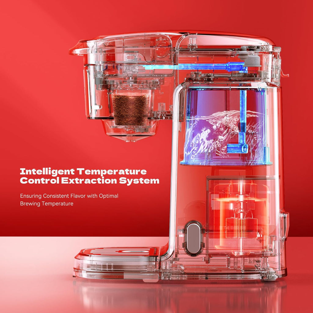 Single Serve Coffee Maker for K Cup Pod, One Button Operation, Black J12381