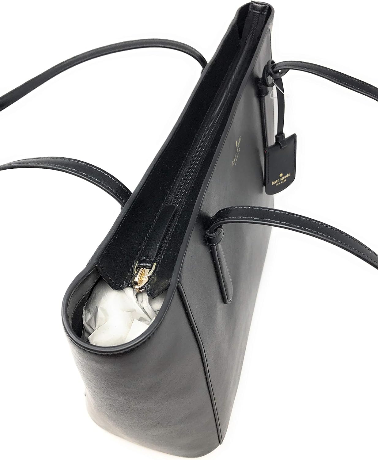 Black Leather Tote Shoulder Bag O8848