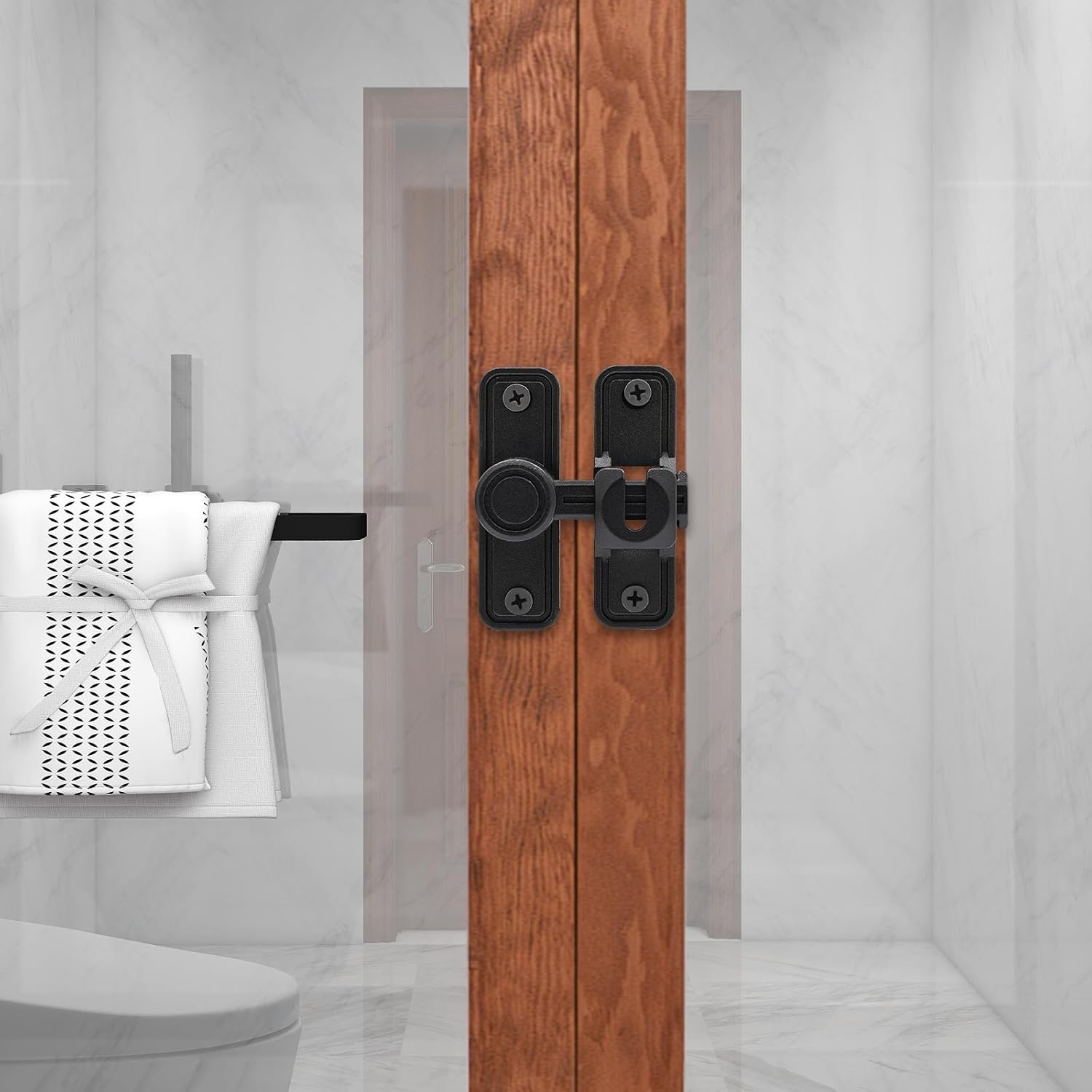 Barn Door Lock Latch, 90 & 180 Degree Heavy Duty Sliding Door Lock M560