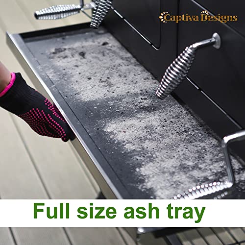 Extra Large Charcoal BBQ Grill with Oversize Cooking Area and Foldable Side Tables L798