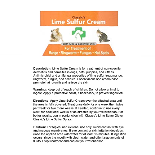 Lime Sulfur Pet Skin Cream for Itchy and Dry Skin, 2 oz I830