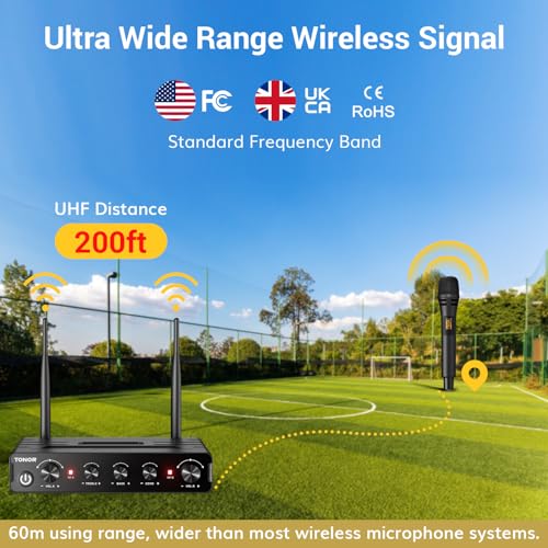 Wireless Microphone System with Receiver for Karaoke and Singing K9162