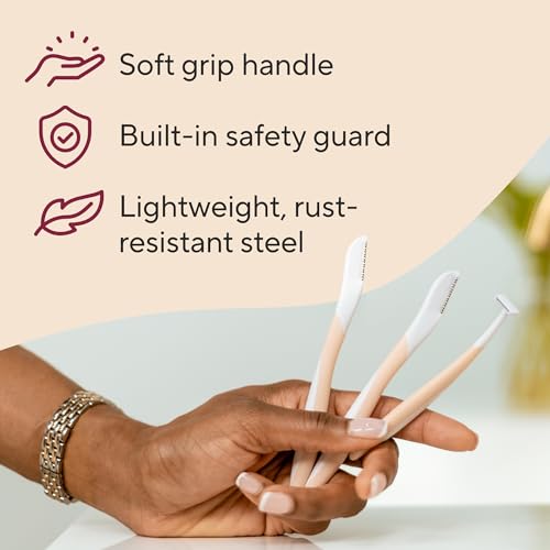 Dermaplane Facial Exfoliator and Hair Remover for Women, 6 Count V850