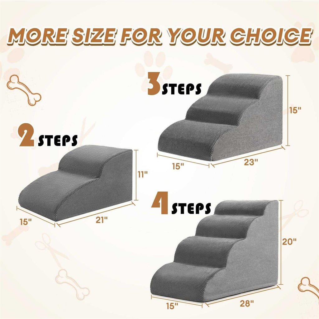 Dog Stairs Ramp for Beds Couches, Extra Wide Pet Steps with Non-Slip Waterproof Cover Y8596