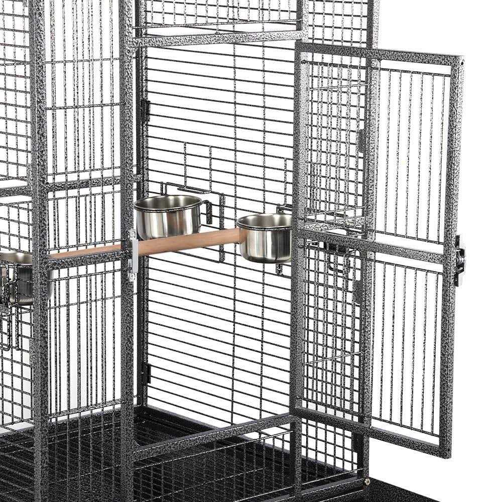 Wrought Iron Rolling Large Parrot Bird Cage for African Grey Small Quaker R879849