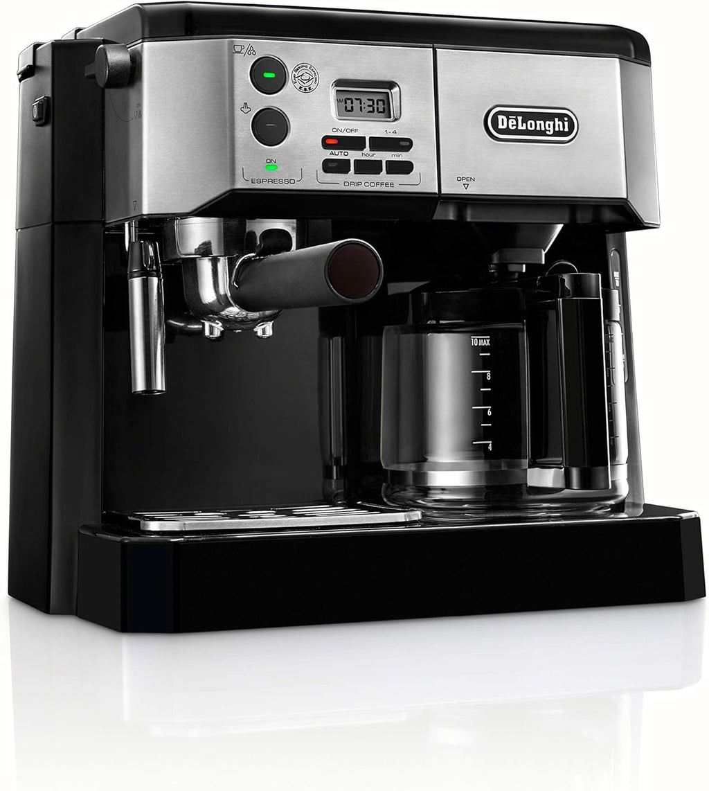 All-in-One Coffee Maker & Espresso Machine with Milk Frother, 10-Cup Glass Pot Y85027