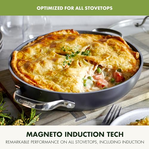 Healthy Ceramic Nonstick 11 Inch Frying Pan with Lid J49486