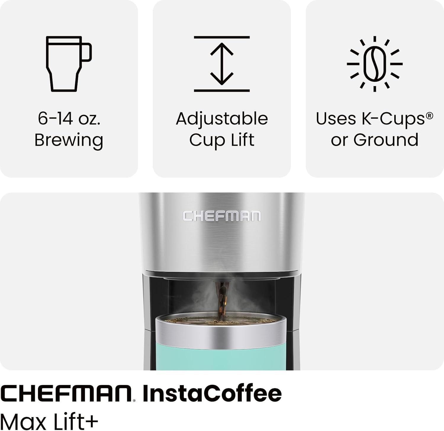 Single Serve Coffee Maker, K Cup Coffee Machine with Ground Coffee Option N88702