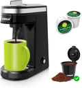 CHULUX Mini 2 in 1 Single Serve Coffee Maker for K Cup & Ground Coffee, Tiny Small Size Coffee Machine for One Person Travel, RV, Truck and Home, Included Coffee Filter