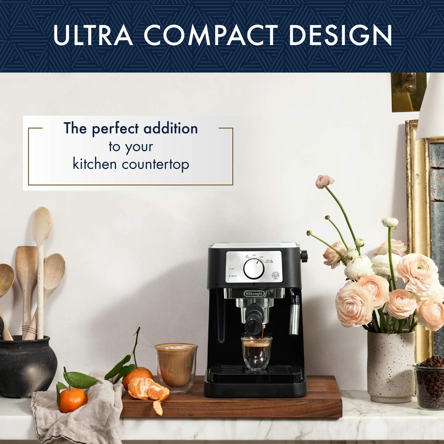 Manual Espresso Machine, 15 Bar Pump Pressure, Milk Frother K6099