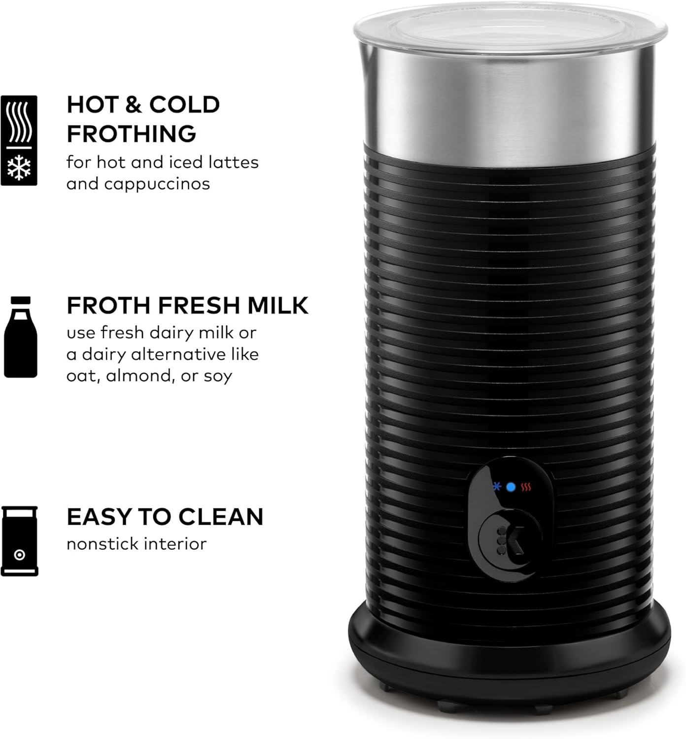 Single Serve Coffee Maker with Milk Frother, Black O1465