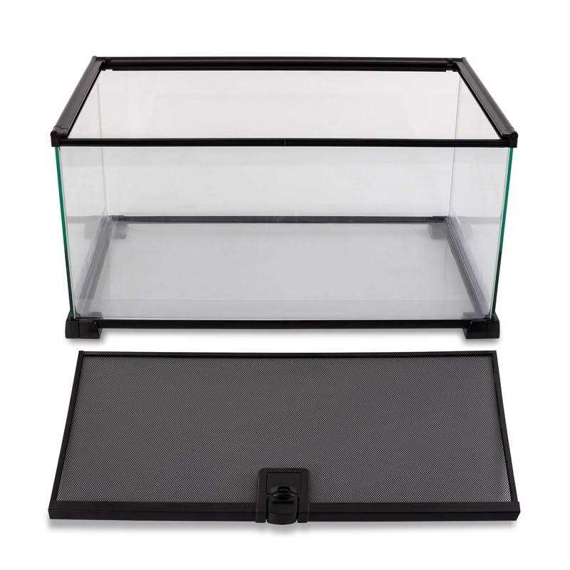 10 Gallon Reptile Tank Glass Terrarium with Sliding Screen Top U238