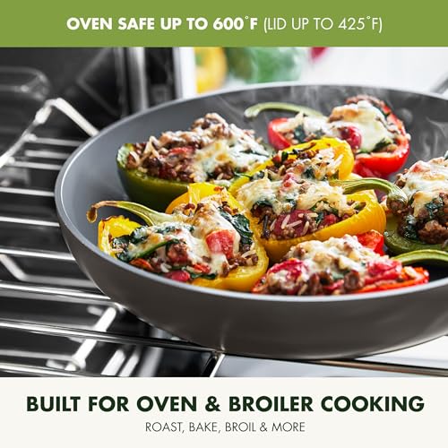 Healthy Ceramic Nonstick 11 Inch Frying Pan with Lid J49486
