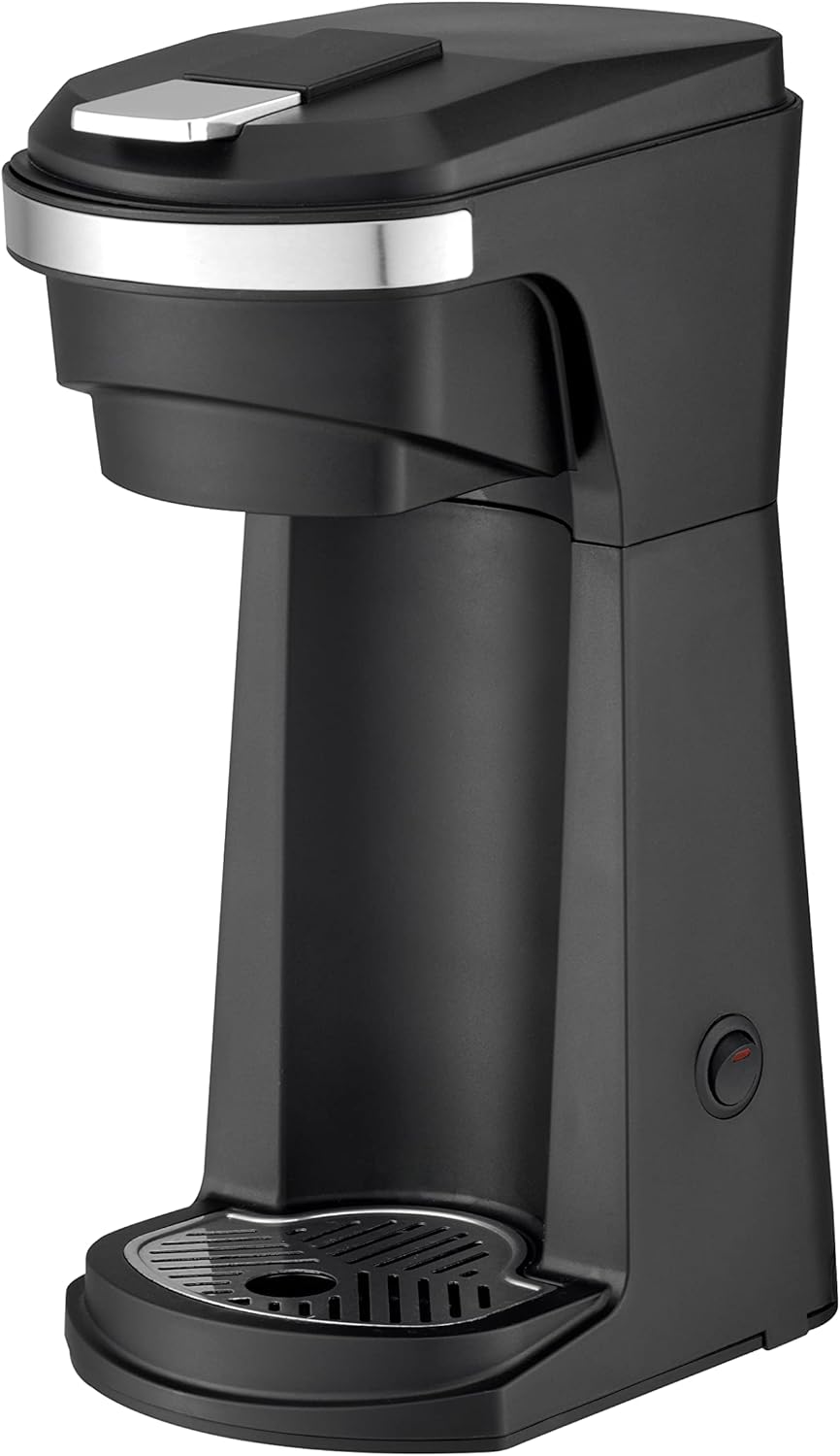 Single Serve Coffee Maker with Water Reservoir, Adjustable Tray for Travel Mugs Y931802