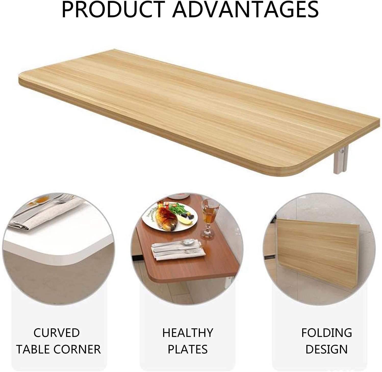 Floating Wall Desk with Drop-Leaf Tabletop G18934