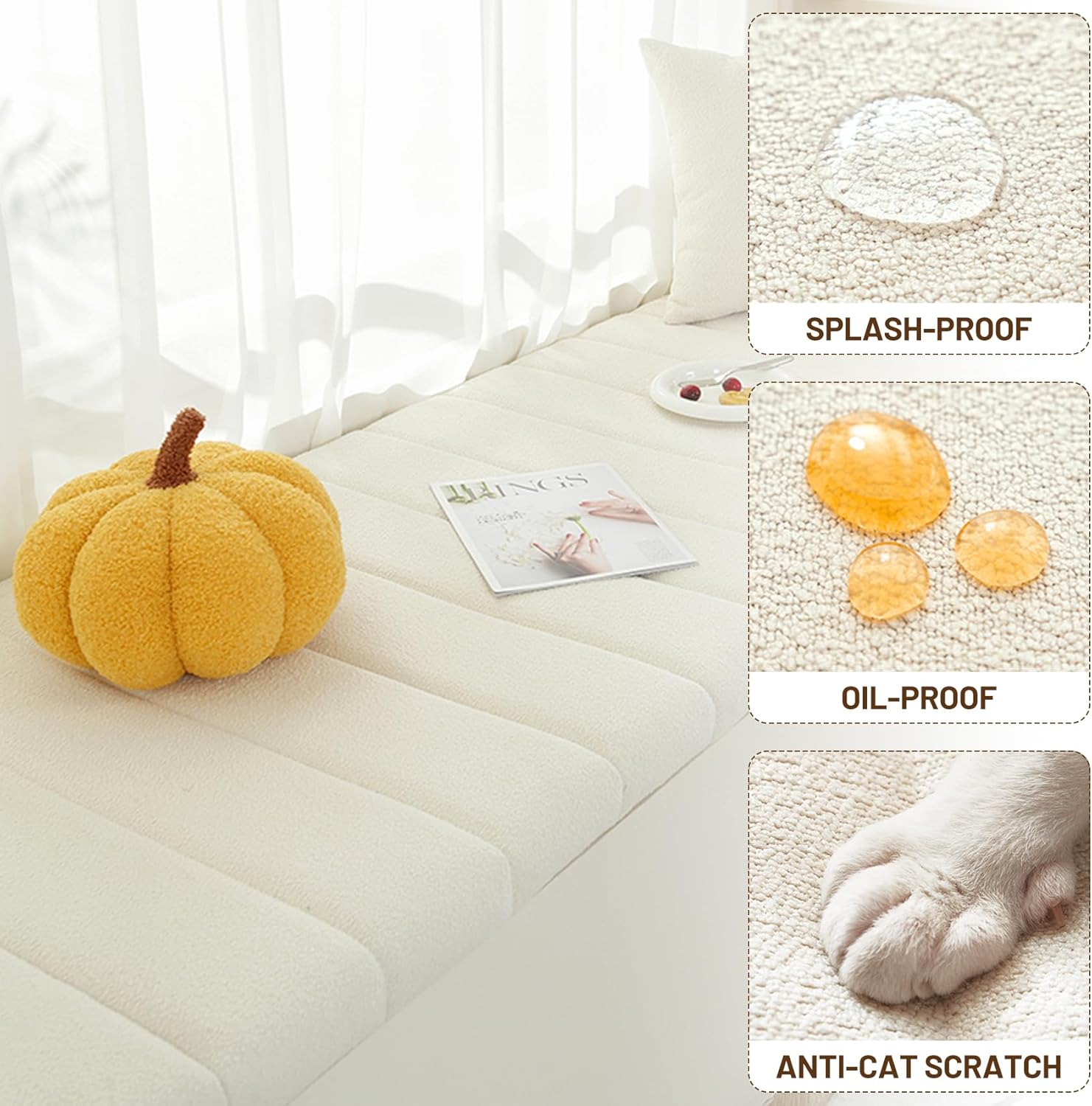 Window Seat Cushion Indoor Scratch-Resistant W4832