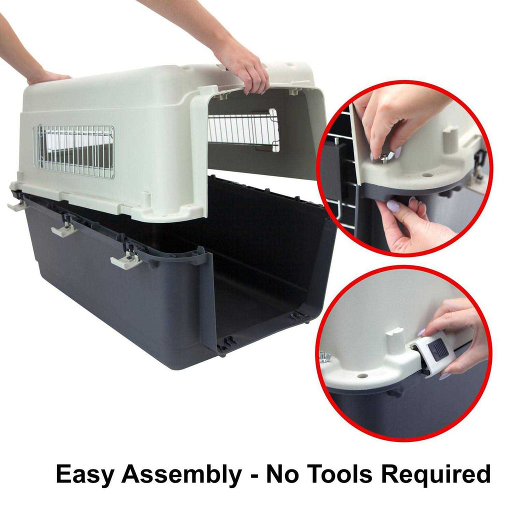 Plastic Rolling Dog Crate with Wire Door G772