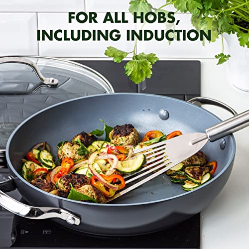 Healthy Ceramic Nonstick 11 Inch Frying Pan with Lid J49486