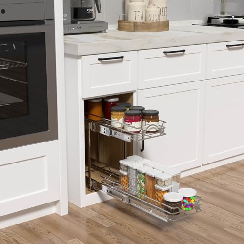 2 Tier Pull Out Cabinet Organizer for Kitchen, Bathroom, Pantry V440