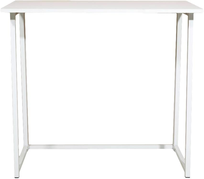 Collapsible Computer Desk White Portable Folding Workstation U963473