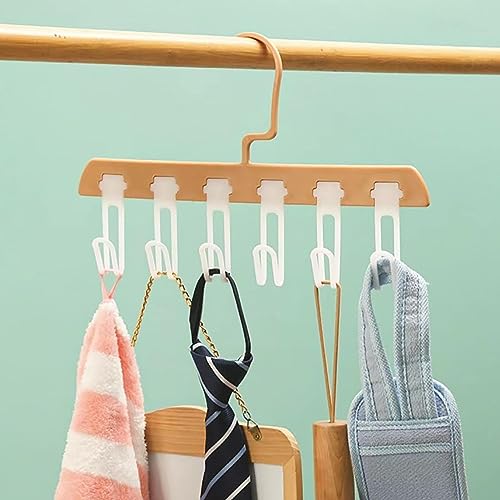 6 Slots Multi Clothes Hanger Organizer with Hook, Space Saving PVC Hangers for Home R249812