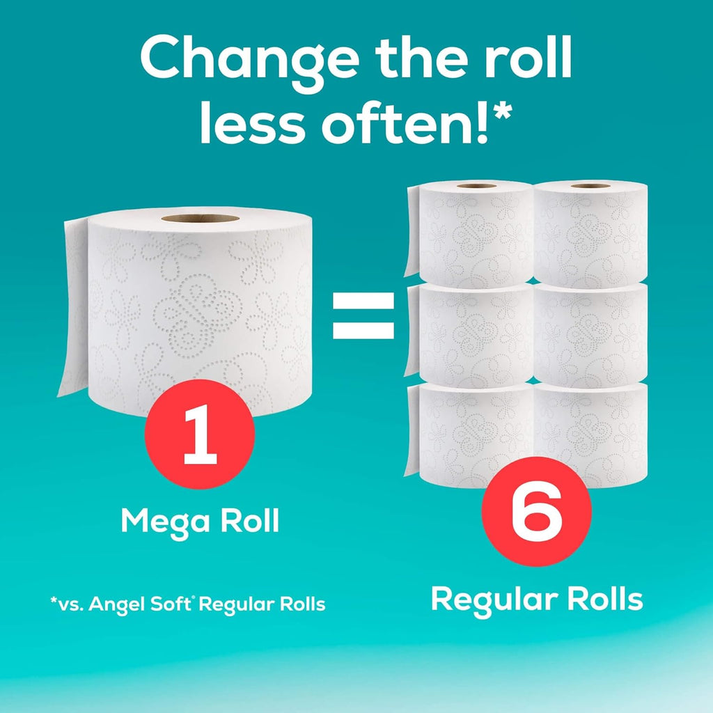 Toilet Paper, 24 Super Mega Rolls, Soft and Strong D69778