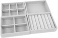 4PCS Jewelry Tray Ring Display Case Stackable Jewelry Organizer Trays, Jewelry Drawer Organizer Inserts for Jewelry Box, Drawer, Dresser