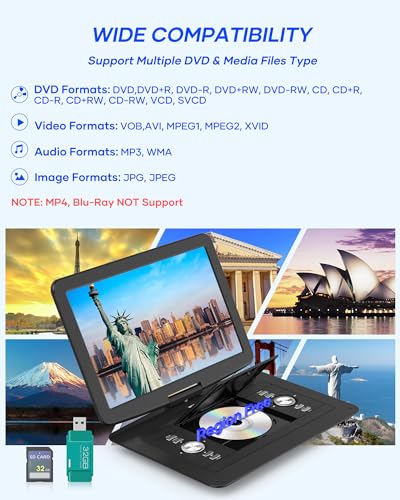 Portable DVD/CD Player with 15.4" Swivel Screen A688068