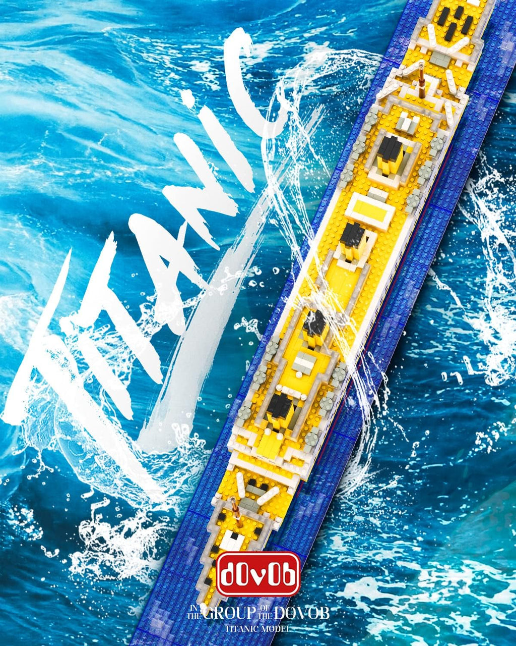 Micro Mini Blocks Titanic Model Building Set with 2 Figures, 1872 Pieces C58029