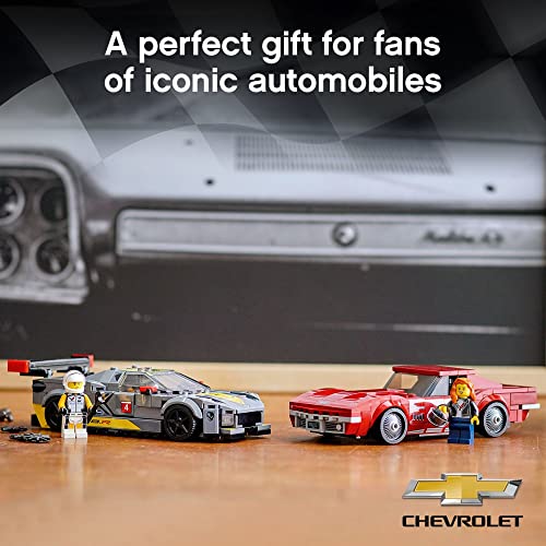 Chevrolet Corvette C8.R Race Car and 1969 Corvette Building Kit, 512 Pieces Y3530