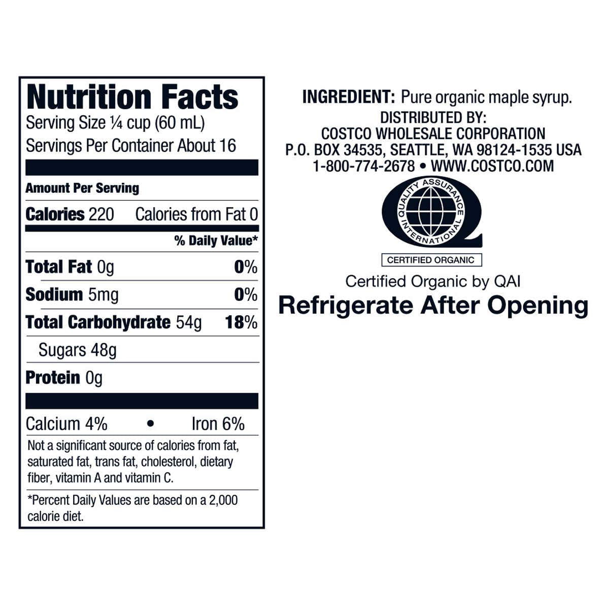 Organic Pure Maple Syrup, 33.8 oz (2 Pack) X884091