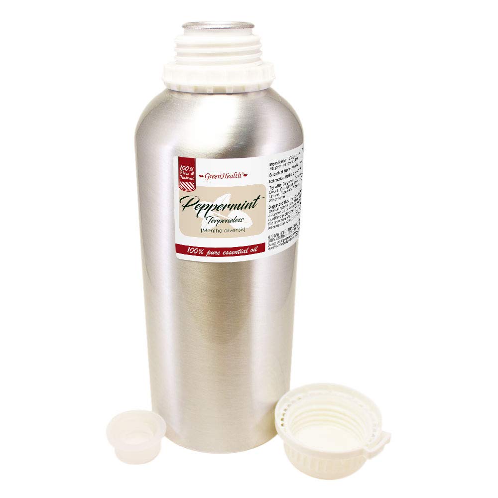 Peppermint Essential Oil 32 fl oz, Pure, Aluminum Bottle G2666