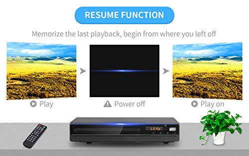 DVD Player for TV with HDMI and RCA Cable, 1080p Up-Convert, USB 2.0 R59826