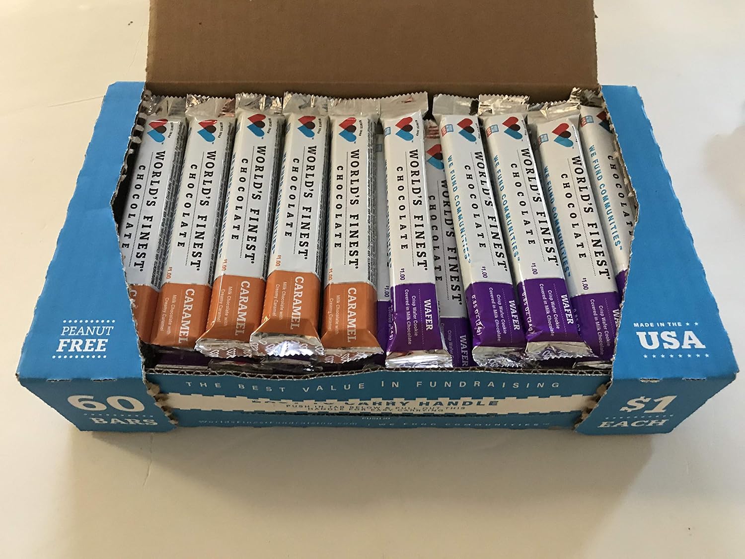 BuyBocceBalls Listing - 60 Bars - World's Finest Chocolate -30 Milk Chocolate Wafers and 30 milk chocolate caramel