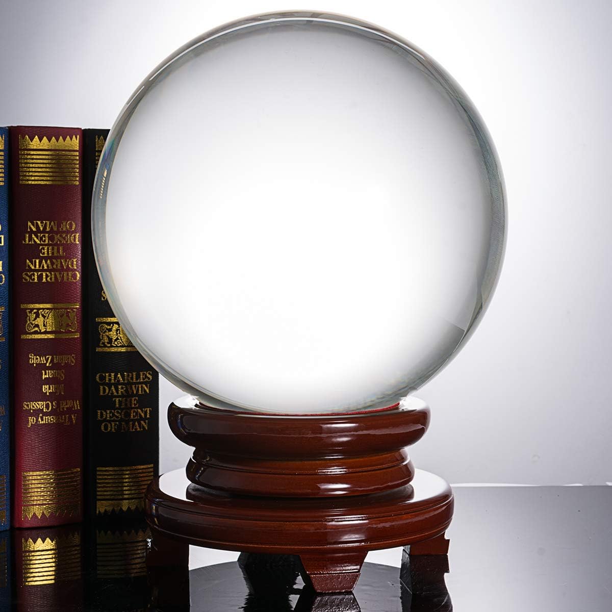 Crystal Ball 250mm Feng Shui Sphere with Wooden Stand B193465