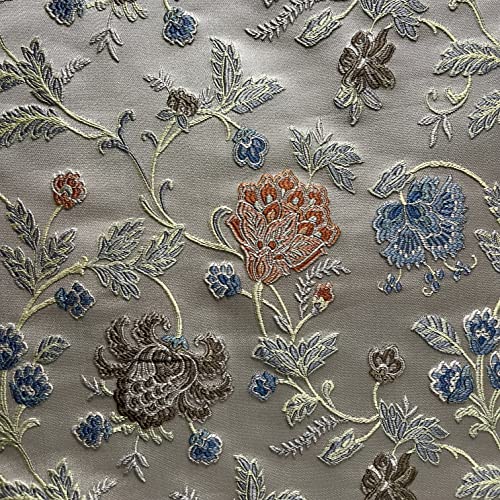 Luxurious Woven Jacquard Floral Design Heavy Furnishing Fabric for Upholstery, Window Treatments and Craft - Width 54 inches - Fabric by Yard (Red)