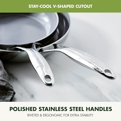 Hard Anodized Ceramic Nonstick Frying Pan Skillet Set, 8 and 10 Inch, PFAS-Free L781117