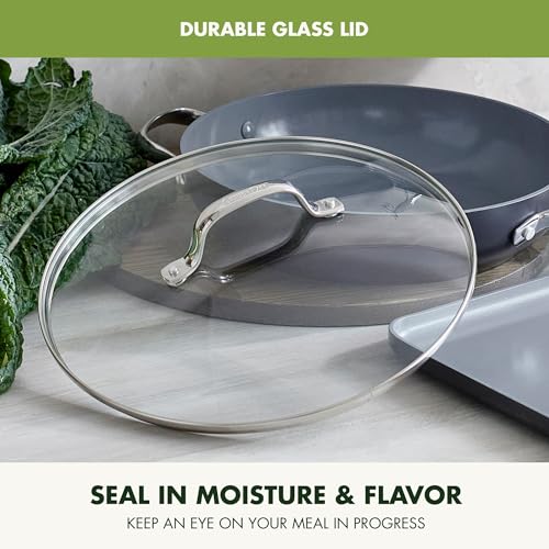 Healthy Ceramic Nonstick 11 Inch Frying Pan with Lid J49486