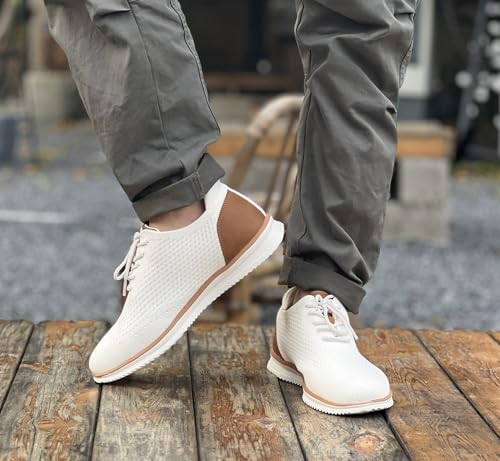 Men's Casual Dress Sneakers Breathable Lace-Up Walking Shoes K3140