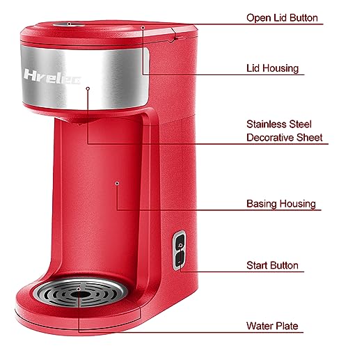 Single Serve Coffee Maker for Capsule and Ground Coffee, Self-Cleaning, 8-14 oz E18184
