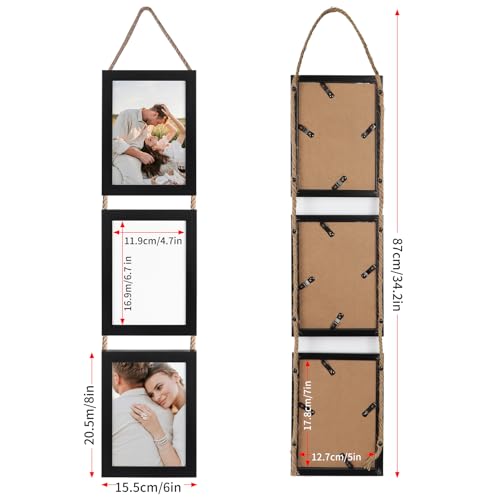 5x7 Collage Picture Frames Black, 3 Openings, Wall Decor, 2 Pack Z74455
