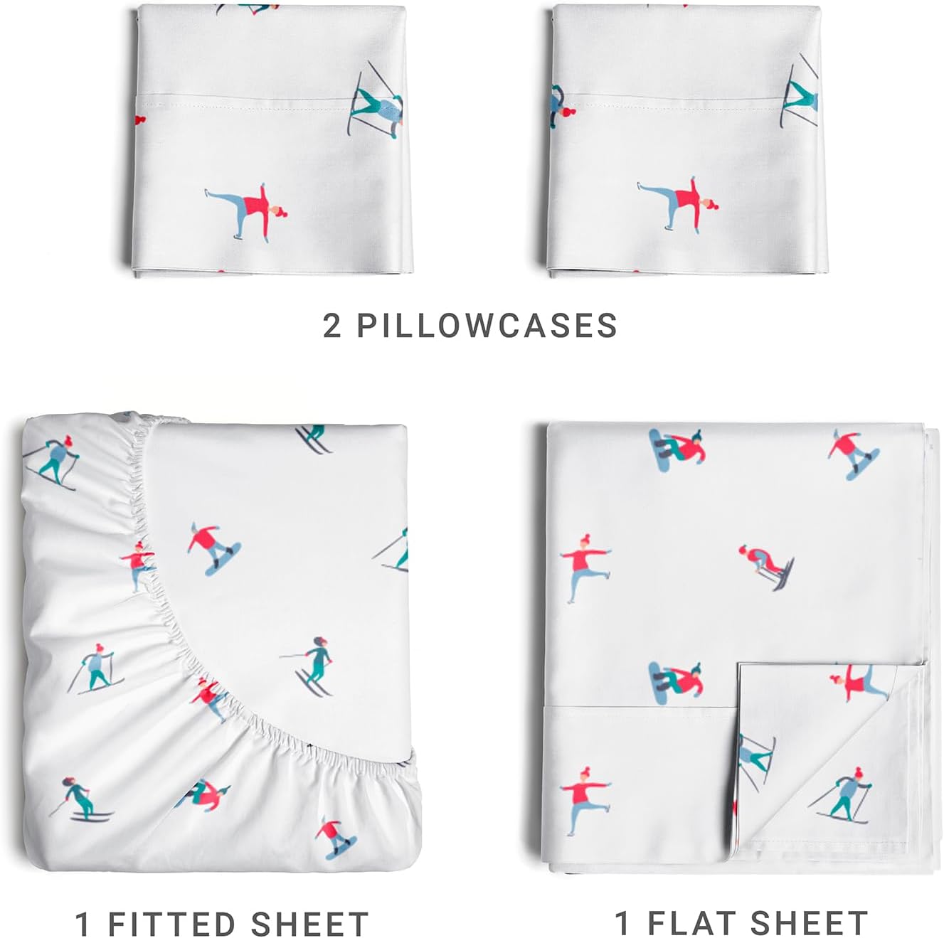 Christmas Sheets 4 Piece Deep Pocket Bedding Set Soft Wrinkle Free Easy Care H68149