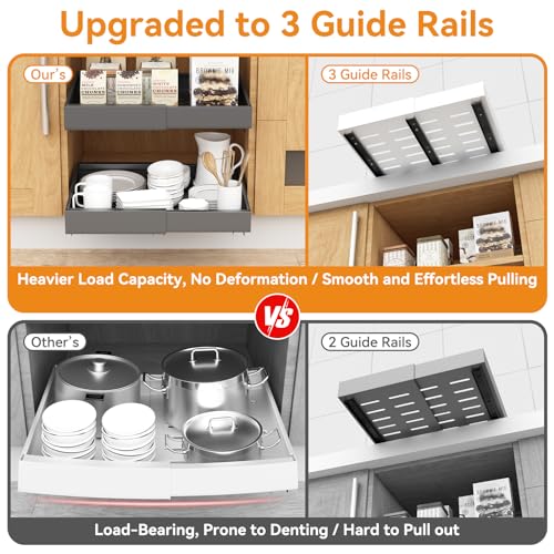 Pull Out Cabinet Organizer, Extendable Slide Out Shelves for Kitchen Cabinets U612602