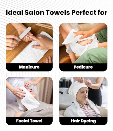White Cotton Hand Towels for Bathroom, Spa & Gym - 100% Absorbent, 16x27 Inches, 24 Pack D82145