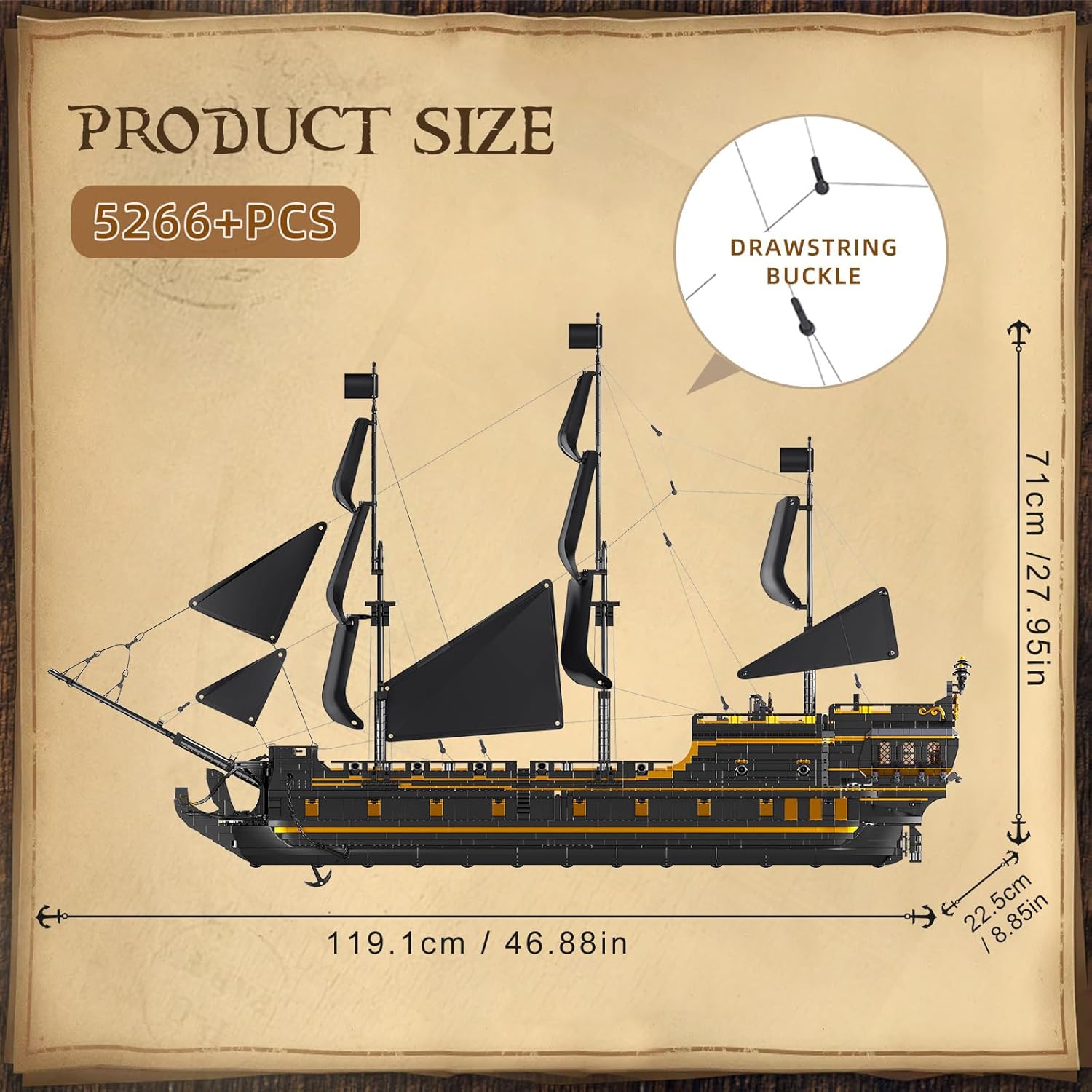 Pirate Ship Model Building Blocks Set (4794 Pieces) Z7064