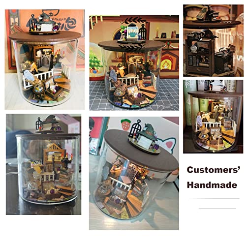Miniature Dollhouse Kit with Bottle Light and Furniture O2342