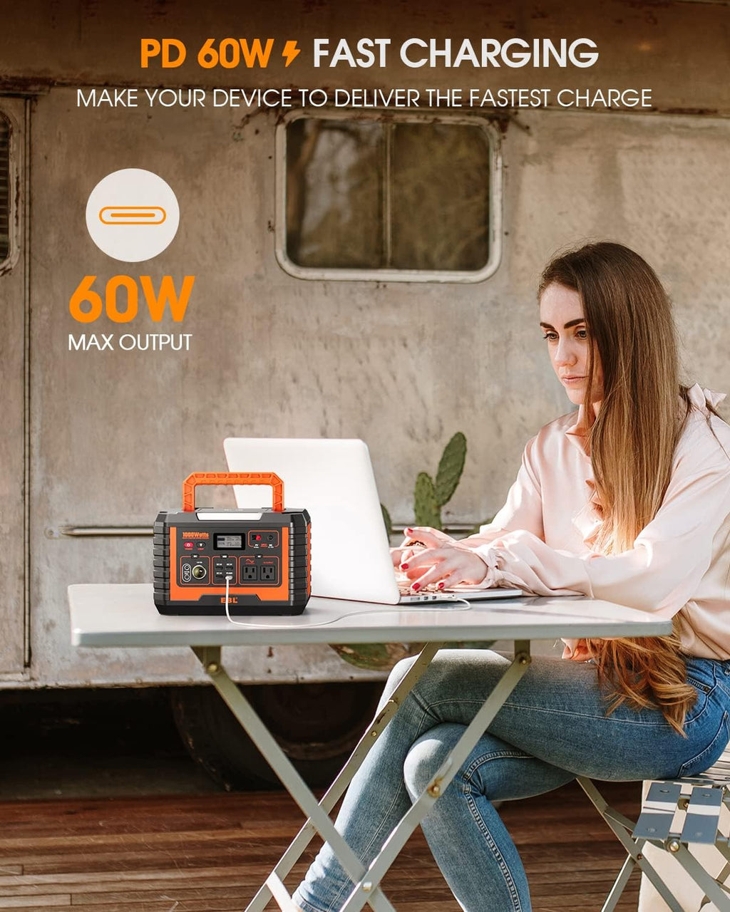 1000W Solar Generator with 200W Portable Solar Panel, Power Station for RV Camping and Home Emergency Q17457