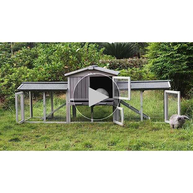 Large Outdoor Rabbit Hutch with Removable PVC Layer I45565